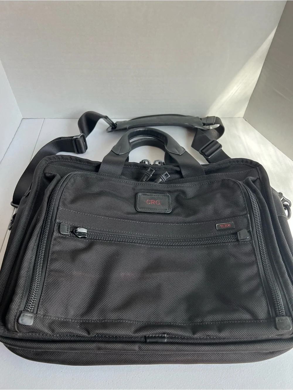 Tumi Alpha laptop briefcase black nylon business bag